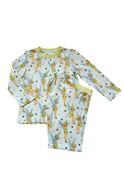 Babies Design Store طقم بيجامة بناتي بأكمام طويلة منقوشة من تينكربيل