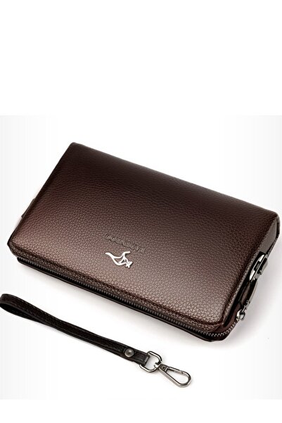 Generic Men's Clutch Bag Leather Long Purse Password Money Bag Business Wristlet Phone Wallet Male Casual