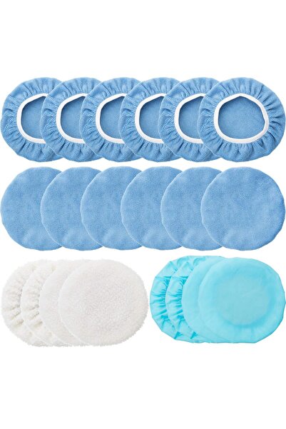 Generic مجموعة تلميع السيارات المدارية من مادر، 20 قطعة، غطاء من الألياف الدق...