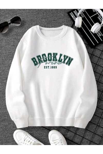 BY CAESAR سترة بروكلين فوريفر 1889 ذات الرقبة الدائرية