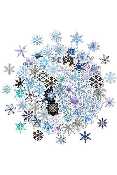Feicaeesa Set de 50 de autocolante decorative, Feicaeesa, model cu fulgi de zăpadă, multicolore