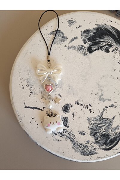 glactuca craft Fiyonk Tatlı Kedi Telefon Charmı y2k