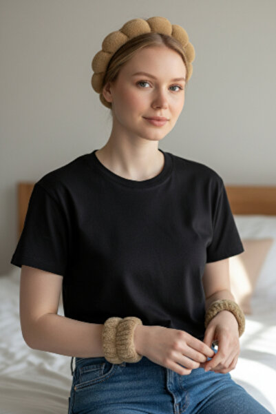 KANİNCHEN Γυναικείο Σετ Πετσέτας Πετσέτας Spa Makeup Crown και Face Wash Wris...