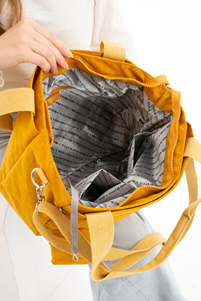 MEGA ÇANTA Women's Shoulder Bag Klinkir Interior and Exterior Textured Quality Workmanship and Three Compartments