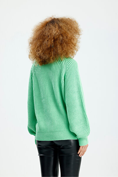 Figo Πλεκτό πουλόβερ με στρογγυλή λαιμόκοψη Raglan με ραβδώσεις