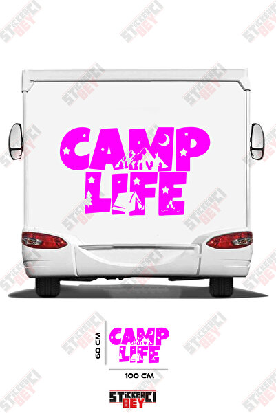 STİCKERCI BEY ملصق مطبوع بنمط خيمة التخييم على شكل عربة متنقلة