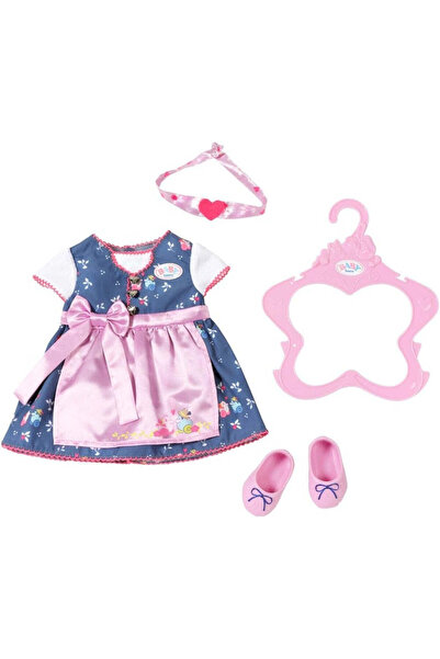 ZAPF CREATION Rochie tradițională Zapf BABY born cu șorț roz, pantofi și bentiță