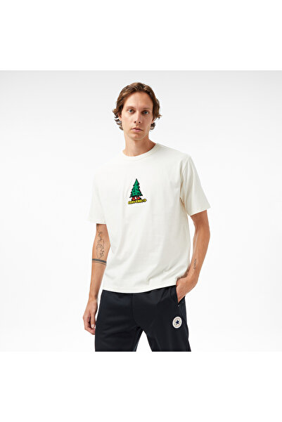 Converse Baskılı Erkek Krem T-Shirt