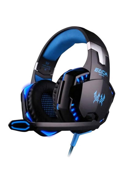 KOTION EACH سماعات رأس سلكية للألعاب مع ميكروفون وإضاءة LED - إصدار G2000 لأجهزة Nintendo Switch والكمبيوتر الشخصي