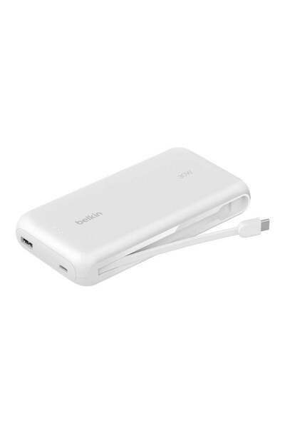 Belkin BPB024FQWH BoostCharge 20.000 mAh 30W Entegre USB-C Kablolu Powerbank ...