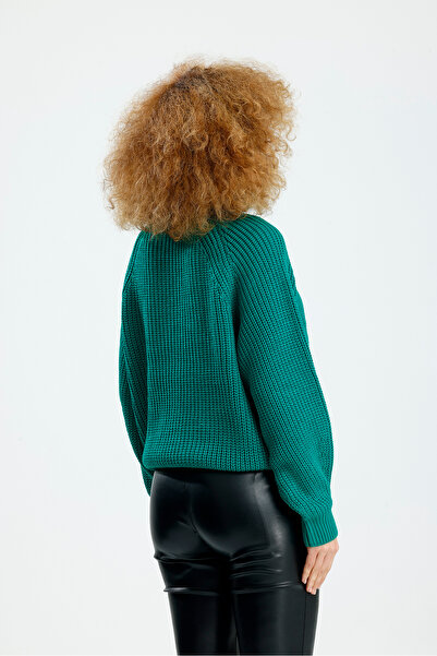 Figo Πλεκτό πουλόβερ με στρογγυλή λαιμόκοψη Raglan με ραβδώσεις