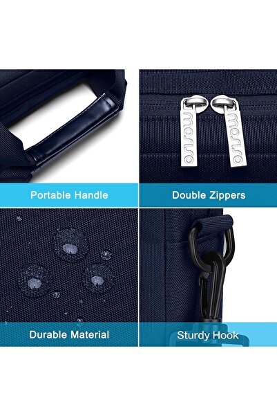 Mosiso Laptop Shoulder Bag 15.6 inch, Navy Blue