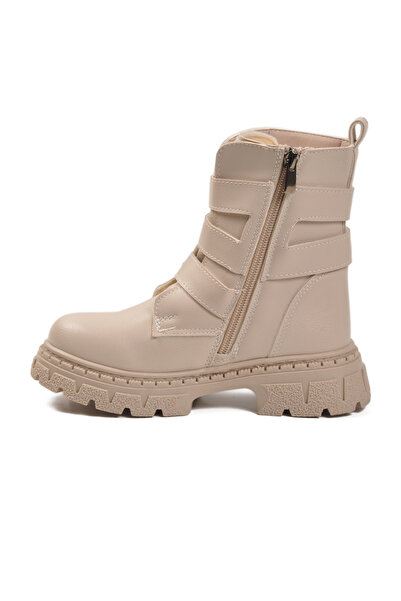 AYK'S Beige Children's Boots with Fleece Inside and Zipper Caneda F
