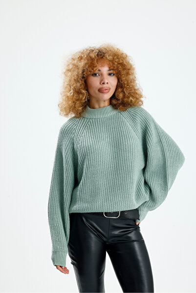 Figo Πλεκτό πουλόβερ με στρογγυλή λαιμόκοψη Raglan με ραβδώσεις