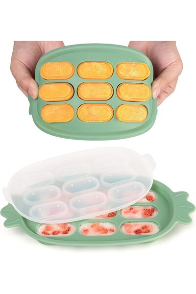Haakaa صينية تجميد نيبلز - قالب مصاصة للأطفال وصينية تسنين حليب الأم، لون أخض...
