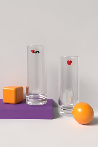 bi’kadeh bi'dilek Aşka 2'li Rakı Bardağı Seti (Yeni yıl hediye seti)