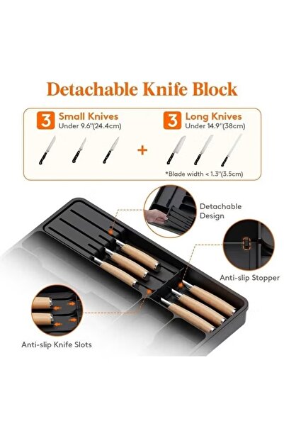 Generic Silverware Drawer Organizer Expandable Utensil Tray for Kitchen Flatware and Cutlery Holder