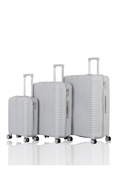 AVIATOR 3-piece shatterproof polypropylene travel bag set with double wheels - 1-year warranty covering breakage