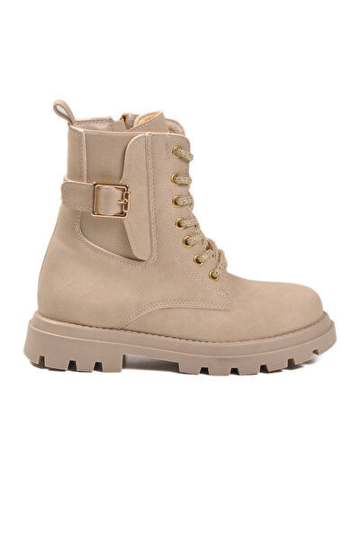 AYK'S Beige Children's Boots with Fleece Inside and Zipper Aleda F