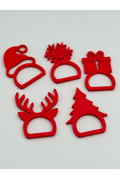 AnneArtwear Project Holiday Napkin Rings – Christmas Table Decor, Festive Dining Accessory (SET of 5)