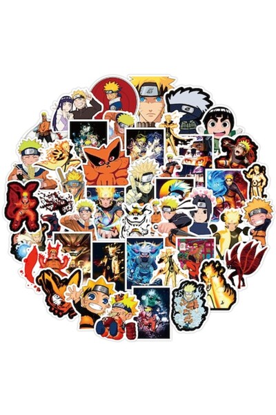 OEM Set de 50 de stickere Naruto, PVC, impermeabile, 5-8 cm, multicolore