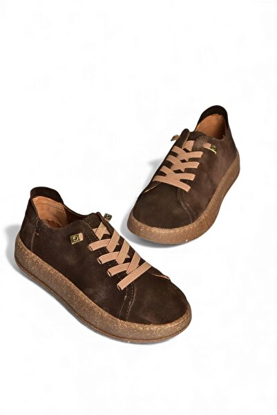 Fox Shoes V999060502 Brown Genuine Leather Suede Women's Sports Shoes Sneakers