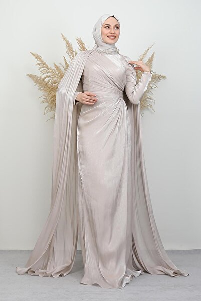 GİYZAMİLA Βραδινό φόρεμα Isabella Yoryo Μπεζ