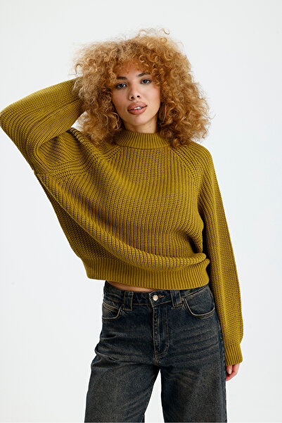 Figo Πλεκτό πουλόβερ με στρογγυλή λαιμόκοψη Raglan με ραβδώσεις