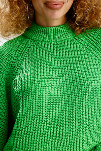 Figo Πλεκτό πουλόβερ με στρογγυλή λαιμόκοψη Raglan με ραβδώσεις