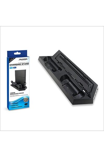 Dobe PS4 Pro & PS4 Slim Dual Charging Dock Vertical Stand USB Hub with Cooling Fan