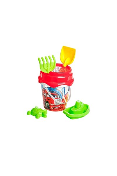 burak toys Set Nisip 5 cu desene, galetusa + accesorii, diverse culori,