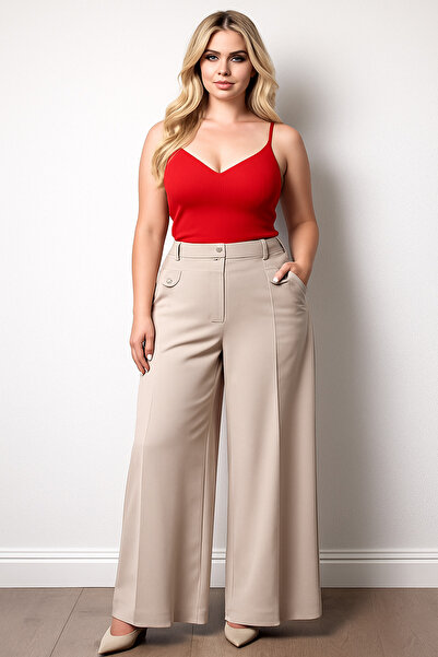 ETERNA UR Kadın Kumaş Bol Paça Etek Pantolon