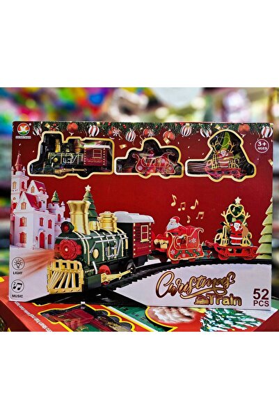 OEM Christmas Train Set with Light and Music, 52 Pieces, Locomotive with Wagons, Festive Decor