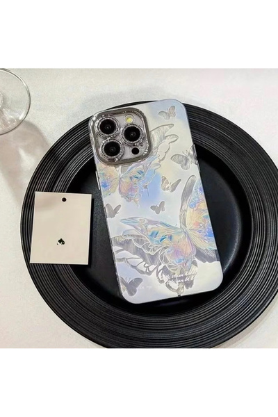 FİŞNEİLETİŞİM iPhone 15 Pro Compatible Silvery Lens Protective Case