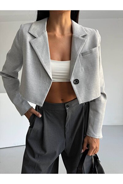 vuvutasarım Νέα σεζόν Γυναικείο Crop Blazer Jacket με ένα κουμπί 52207001