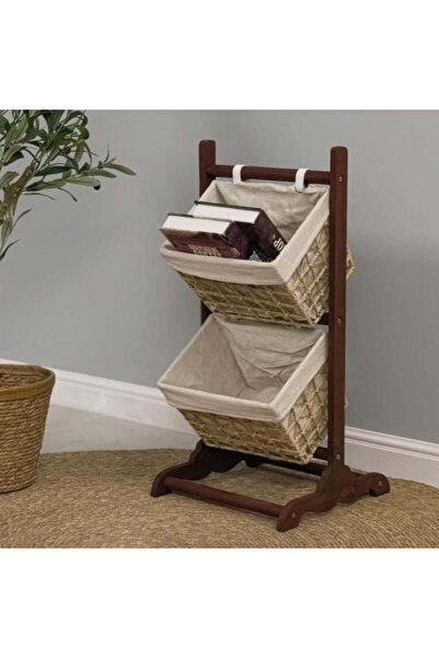 SPR ستاند خشب سلال خوص JARDO JARDO Wooden Stand with Wicker Baskets