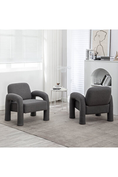 homejoyz | كراسي إكليبس إيدن - بوكل وخشب سويدي - رمادي