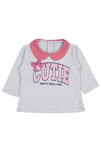 Civil Baby Collared Cutie Printed 6-18 Months Sweatshirt - Gray 18-24 Months