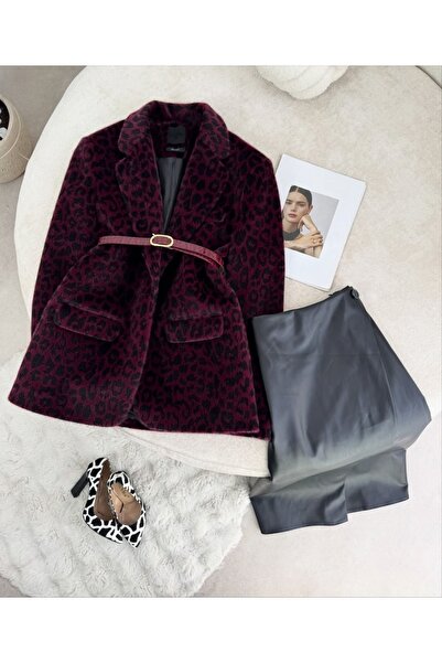 Lavanta Tekstil Belted Plush Blazer Jacket