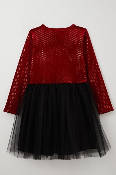 Breeze Girl's Long Sleeve Dress Velvet Sequin Age 5-10, Red