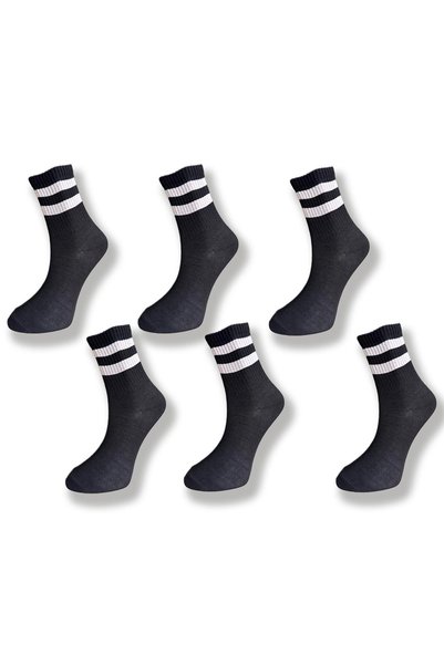 Silk Step 6-Pack Women'S, Black Background with White Circles Casual College - Tennis Socks