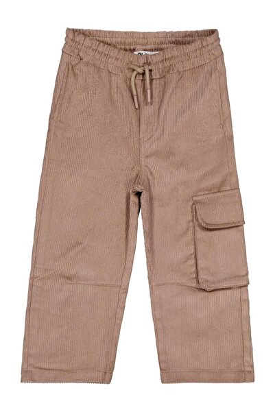 Civil Boys Cargo Pocket Pack Velvet Pants for Ages 2-5 - Beige 5-6 Years