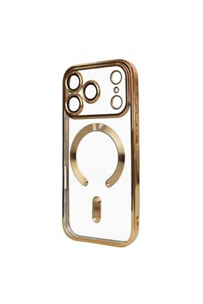 Plating Husa pentru iPhone 17 Pro, MagCase, TPU Clear, rama GOLD