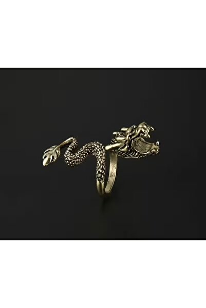 suprizegift Ejderha şekilli tutucu parmak yüzüğü antik gold