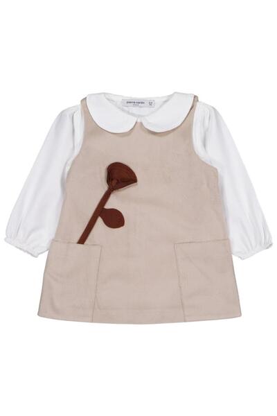 Pierre Cardin Çiçek Nakışlı 6-18 Ay Elbise - Bej 18-24 Ay