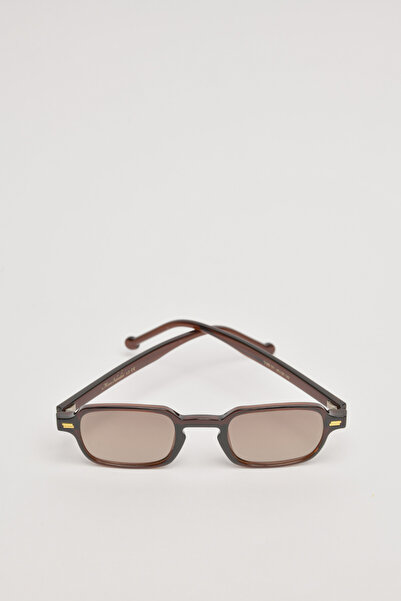 Marco Salvadori Vintage Köşeli Kahve Şeffaf Asetat Gold Detaylı Kahve Cam UV4...