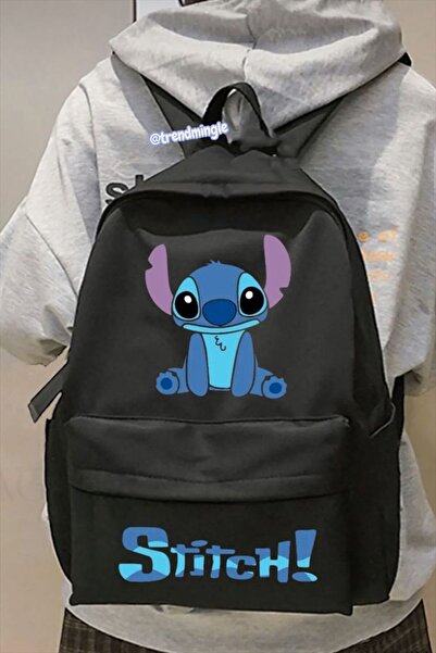 DEEFWEAR Blue Double Printed Backpack with Front Pocket for School, Tutoring,...