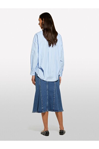 Sisley Γυναικεία βαμβακερή φούστα με κουμπιά με ψηλόμεσο μίντι τζιν 325P41GTL002N-SIS902