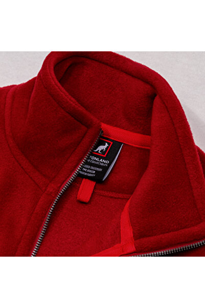 Cottonland Women's Scarlett Regular Fit Zip-Up Polar Fleece Jacket Dark Red