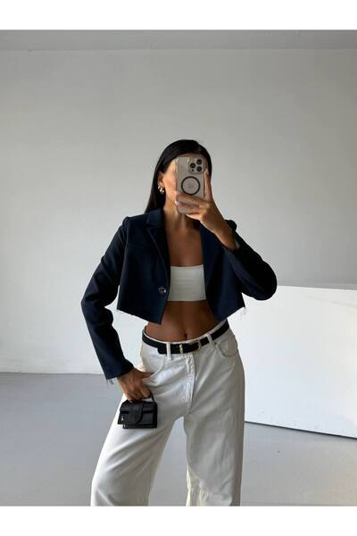 vuvutasarım Νέα σεζόν Γυναικείο Crop Blazer Jacket με ένα κουμπί 52207001